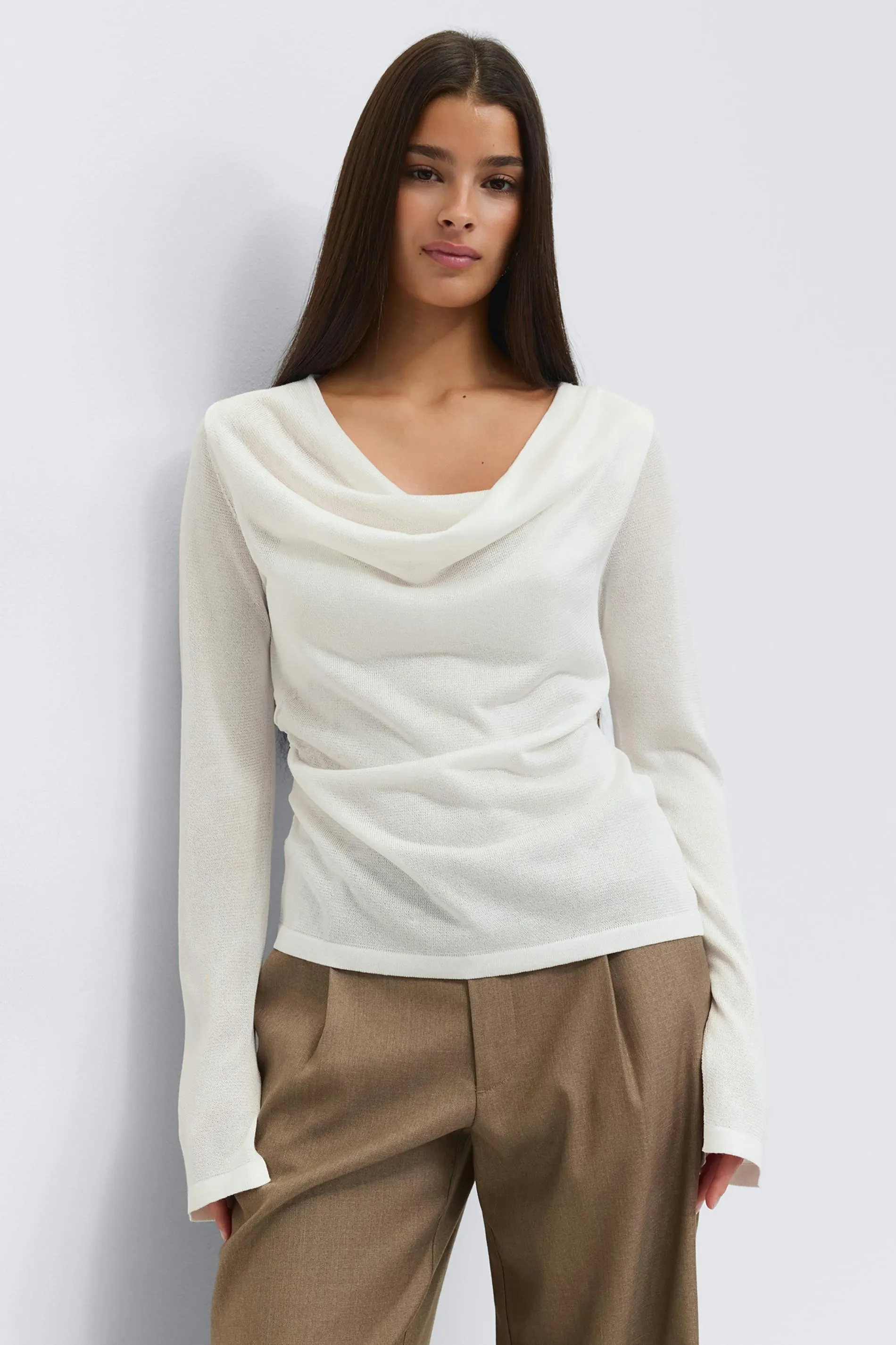 Draped knitted top