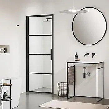 Sealskin slagdør for nisje soho 80 (venstre), sort