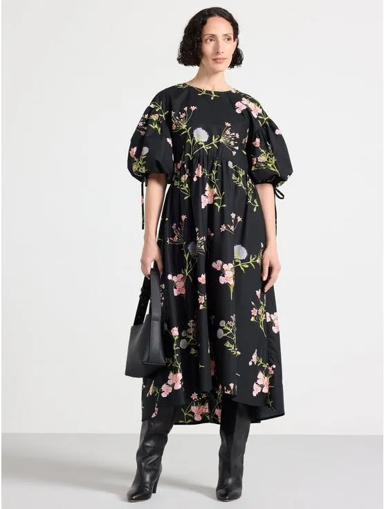 Midikjole med puffermer