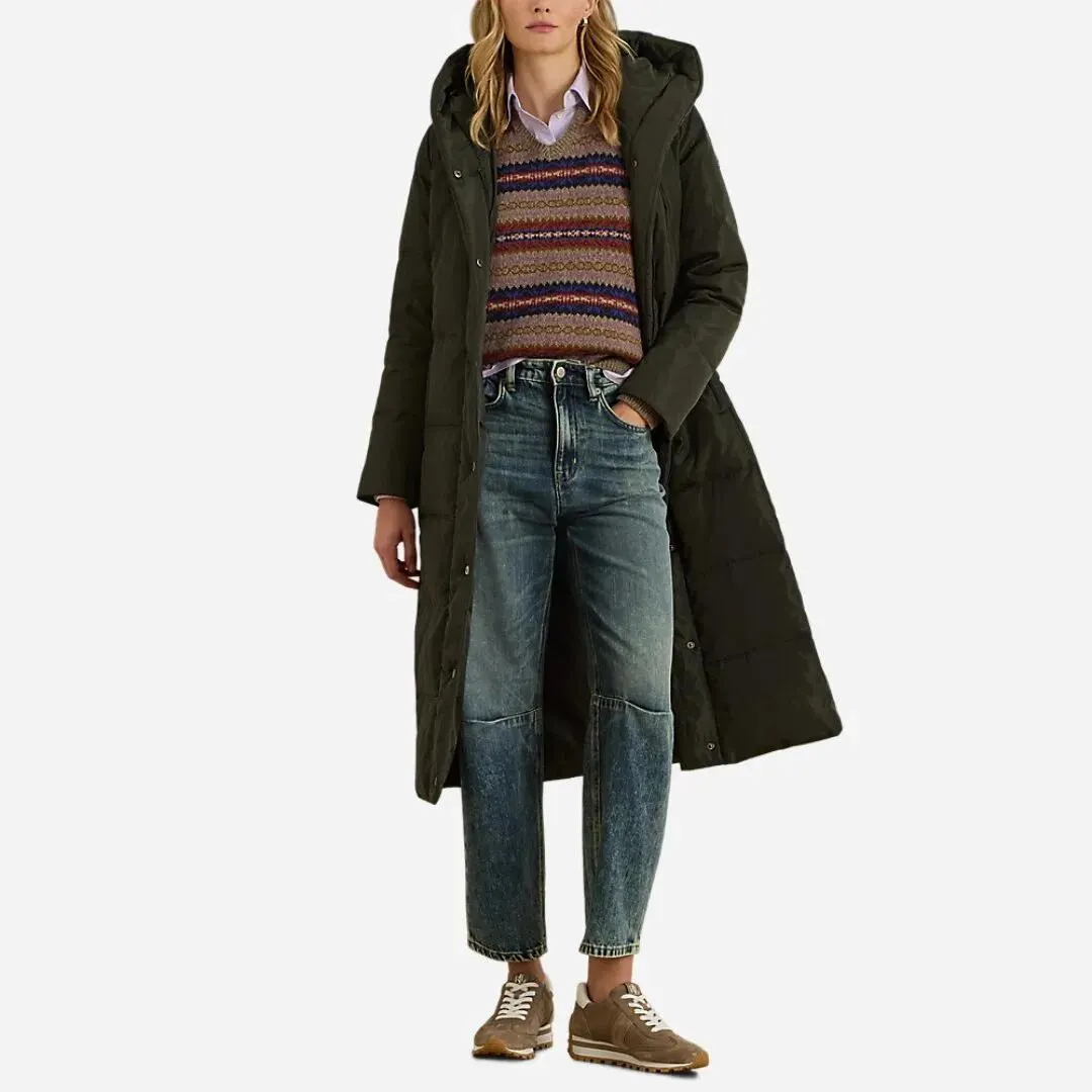 Hooded Channel-quilted Down Puffer Coat - Litchfield Loden