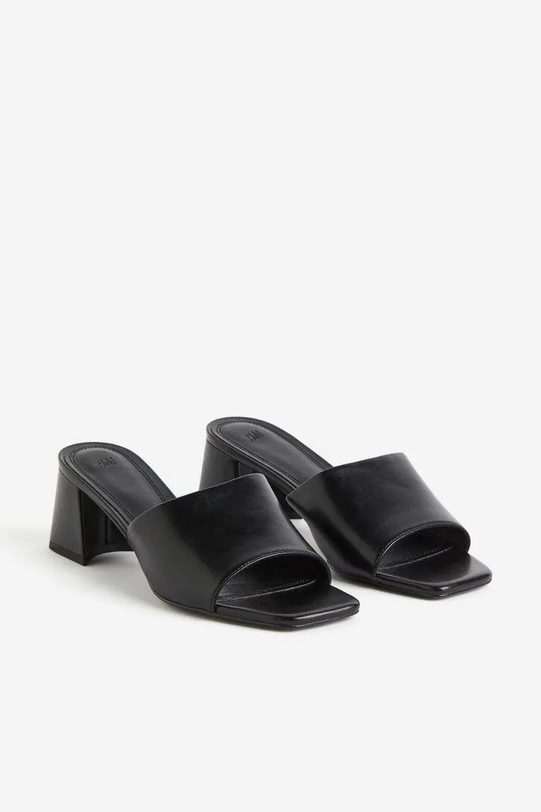Slip in-sandaler med blokkhæl