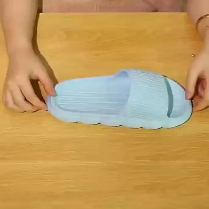 Women's Platform Cloud Slippers Solid Color Open Toe Non-slip Slides Shoes Indoor Bathroom Shoes