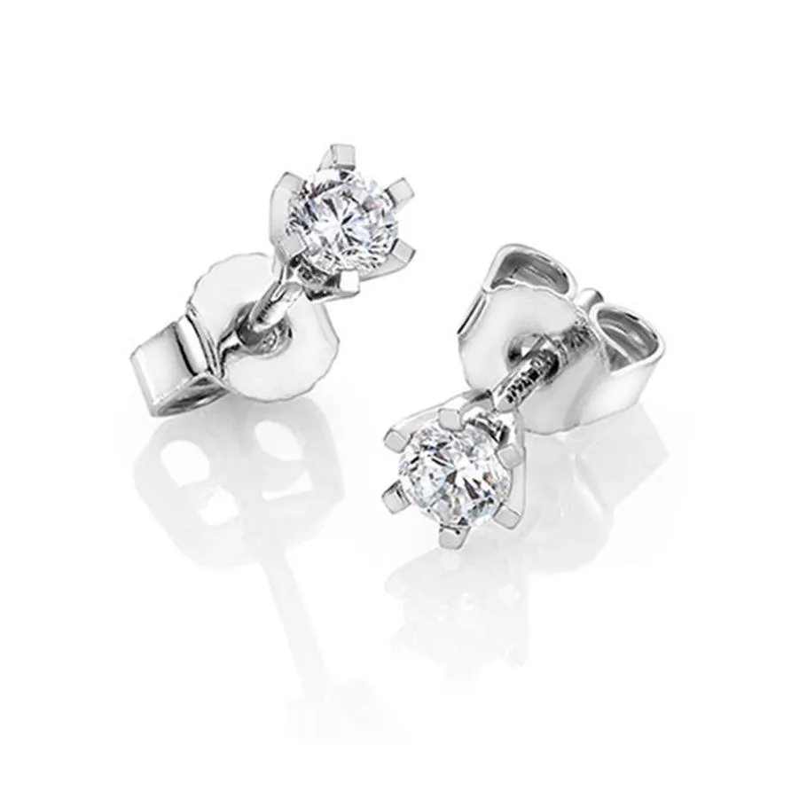 Helene Diamantøredobber 585 Hvitt Gull 0,30 ct