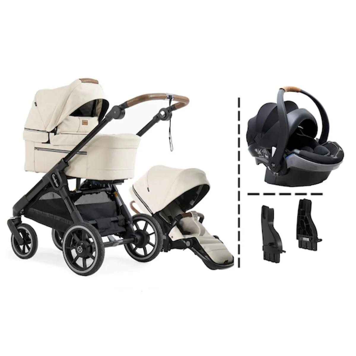 Emmaljunga 2024 | Sento Lux Kombi Ergo | Sand Beige + iZi Go Modular Bilstol og Adapter