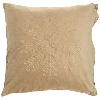 Putetrekk snøfnugg beige