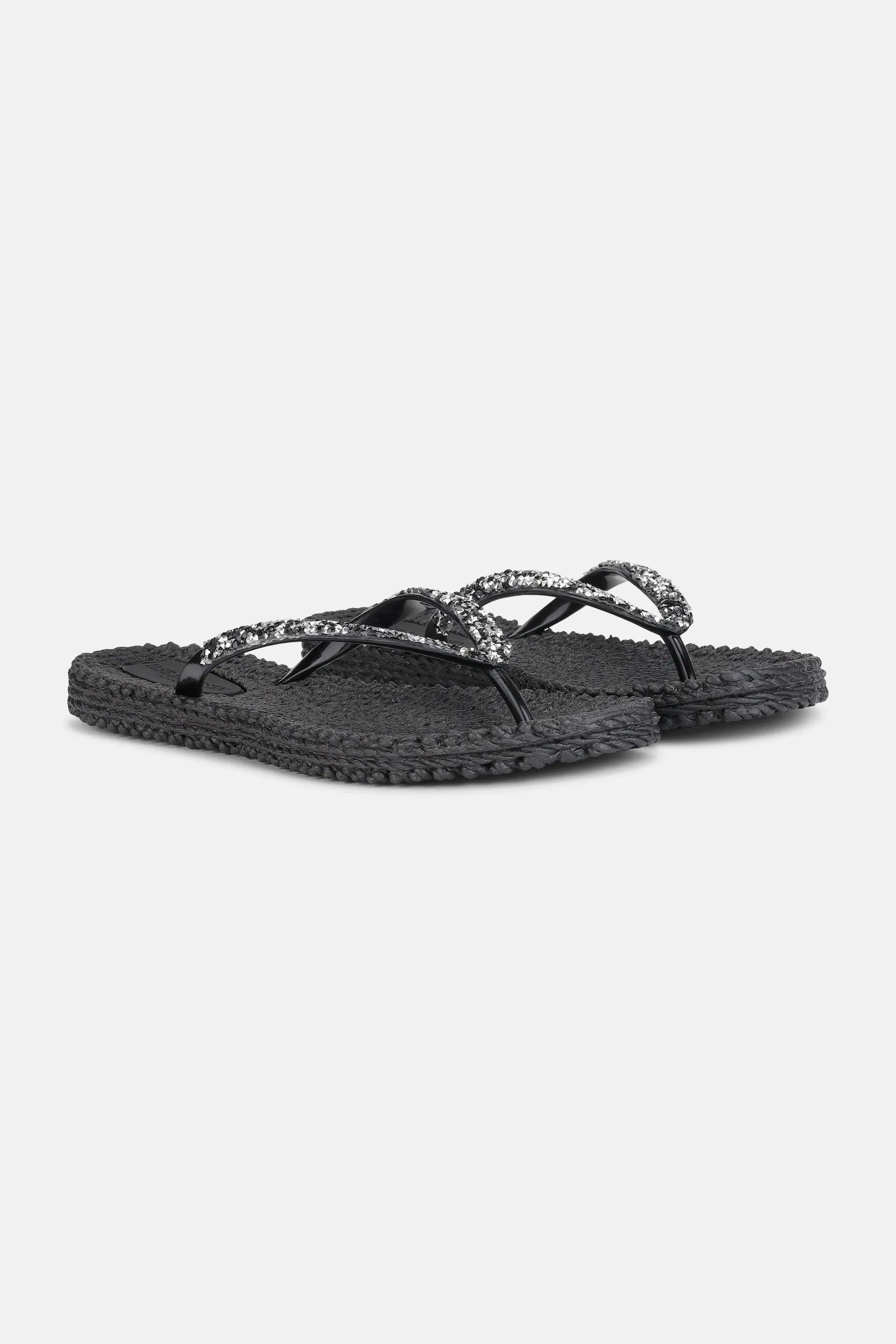 Flip Flop With Glitter - Black