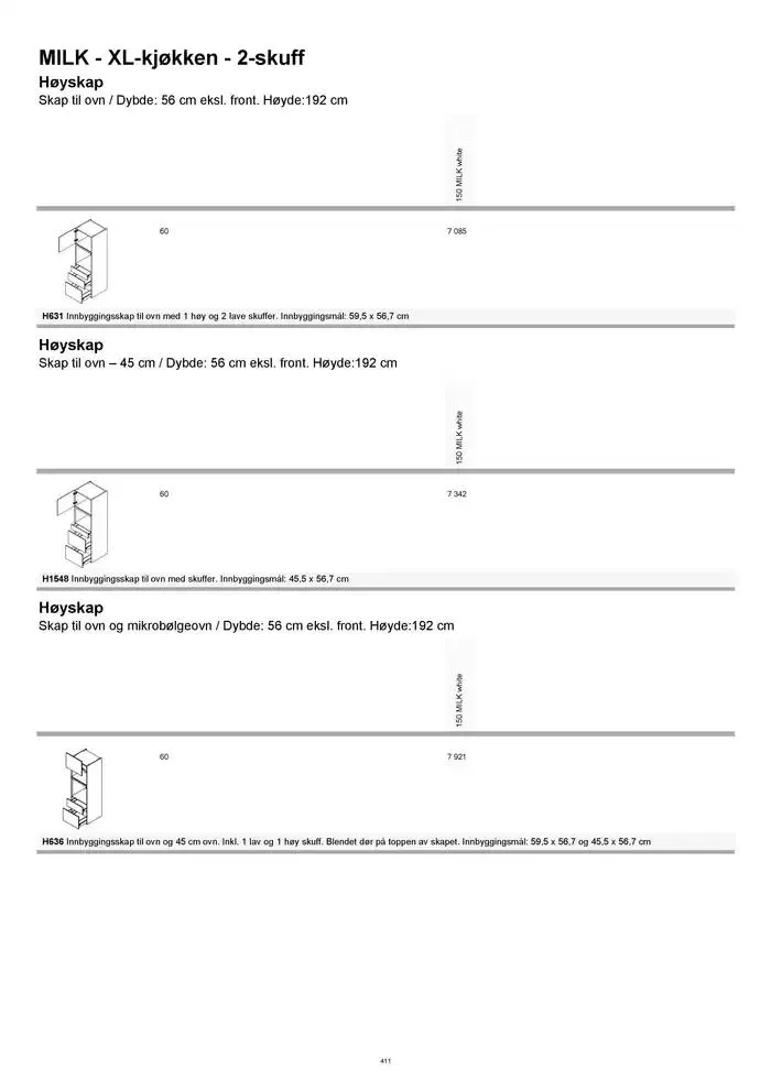 kvik kjøkken Prisliste. fra 1. januar til 31. desember 2025 - kundeavisside 411
