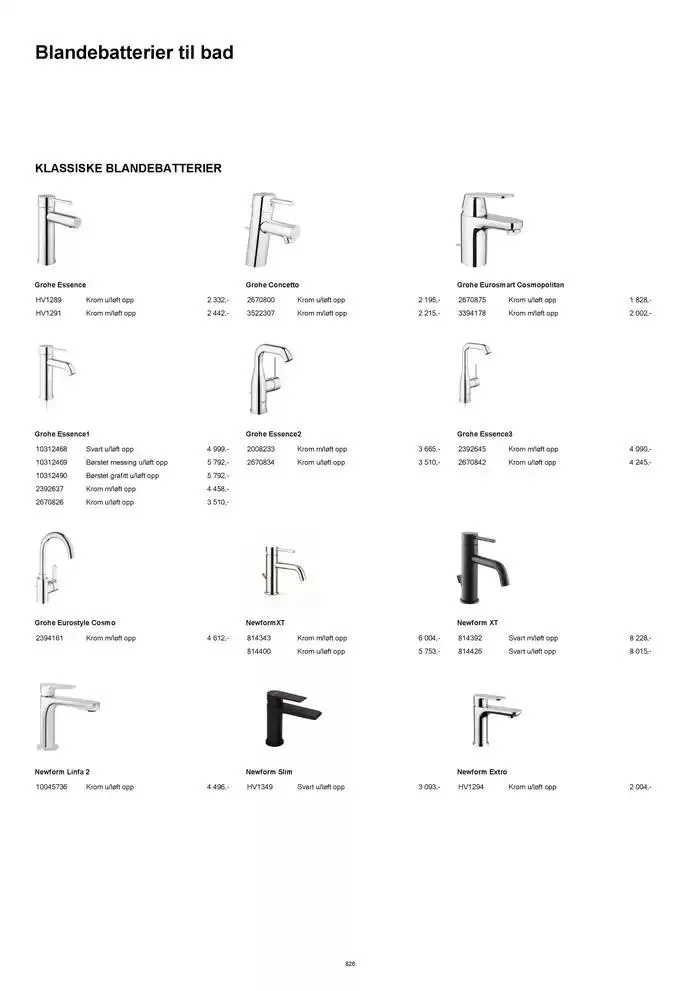 kvik kjøkken Prisliste. fra 1. januar til 31. desember 2025 - kundeavisside 826