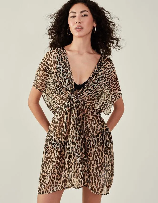 Leopard Print Kaftan Brown