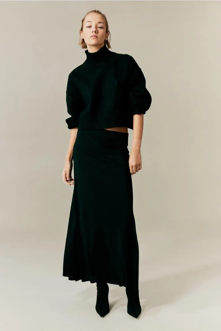 Oversized genser med halvpolo