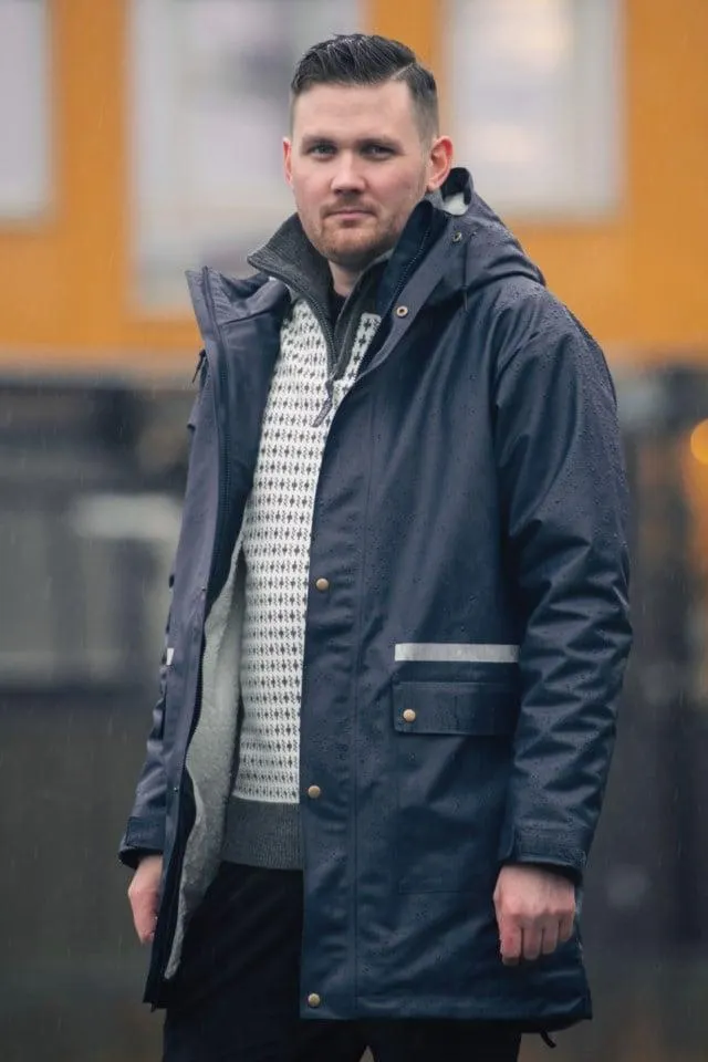 Vestergapet fôret regnparkas