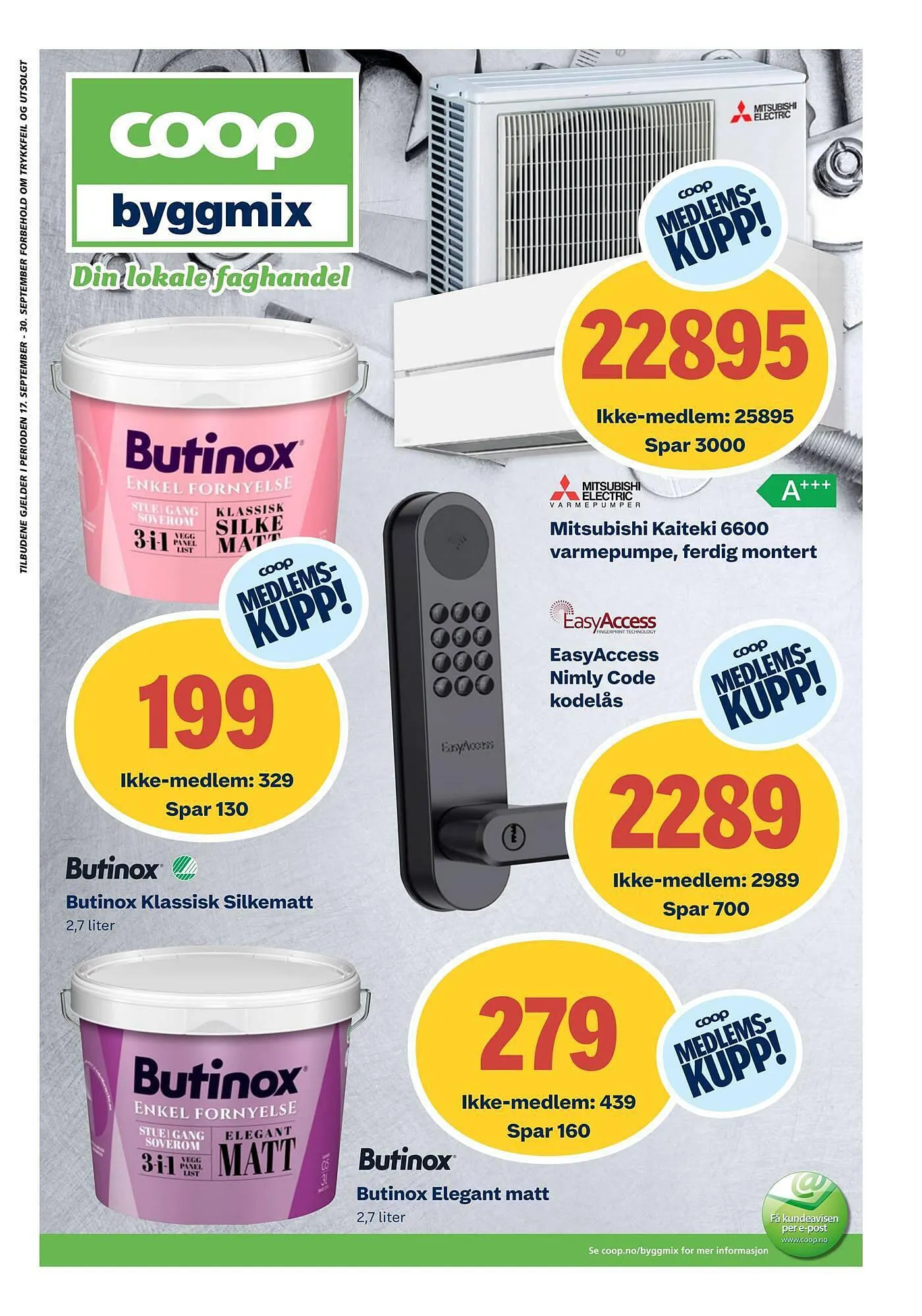 Coop Byggmix Kundeavis fra 16. september til 30. september 2023 - kundeavisside 1