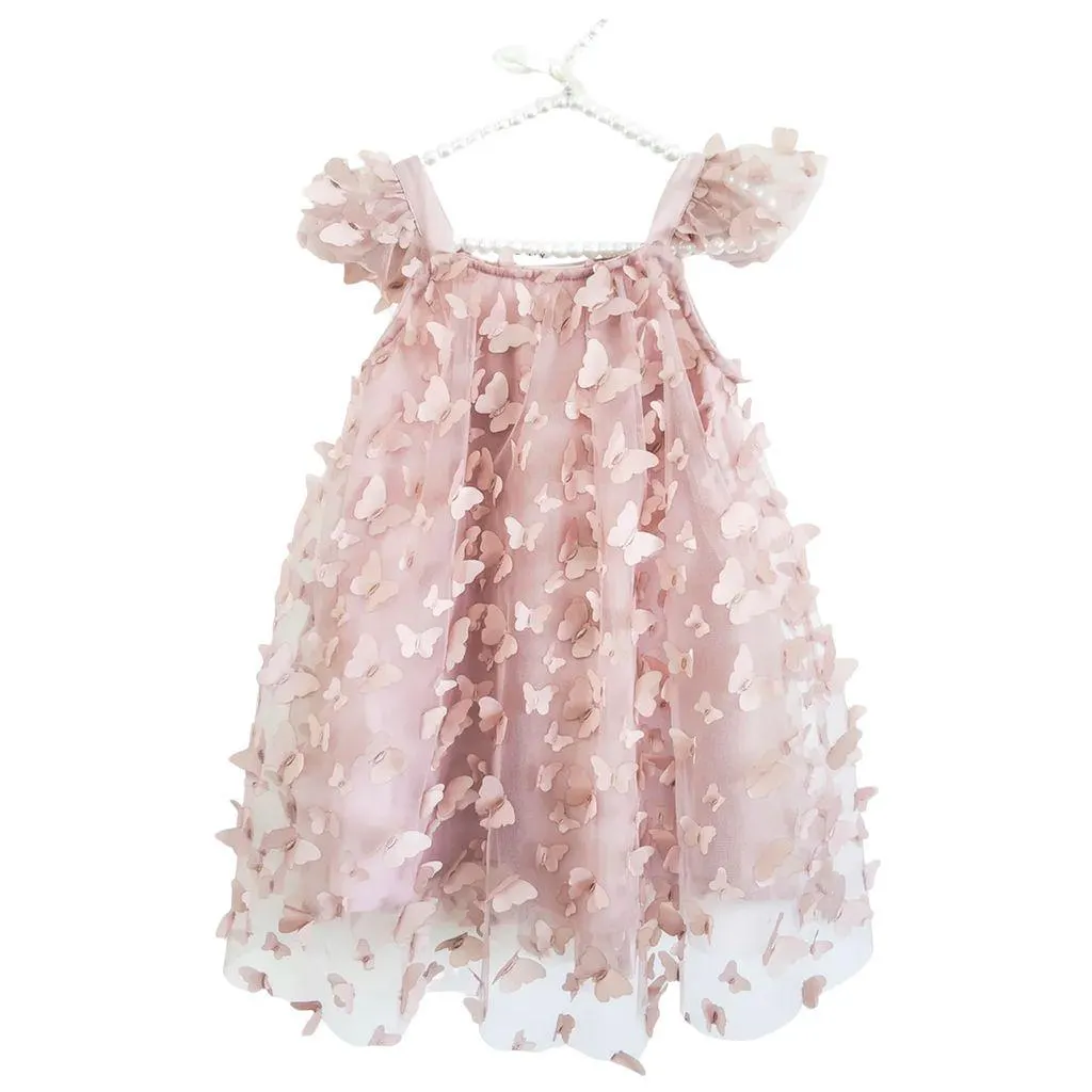 Tyllkjole Med Sommerfugler Rosa