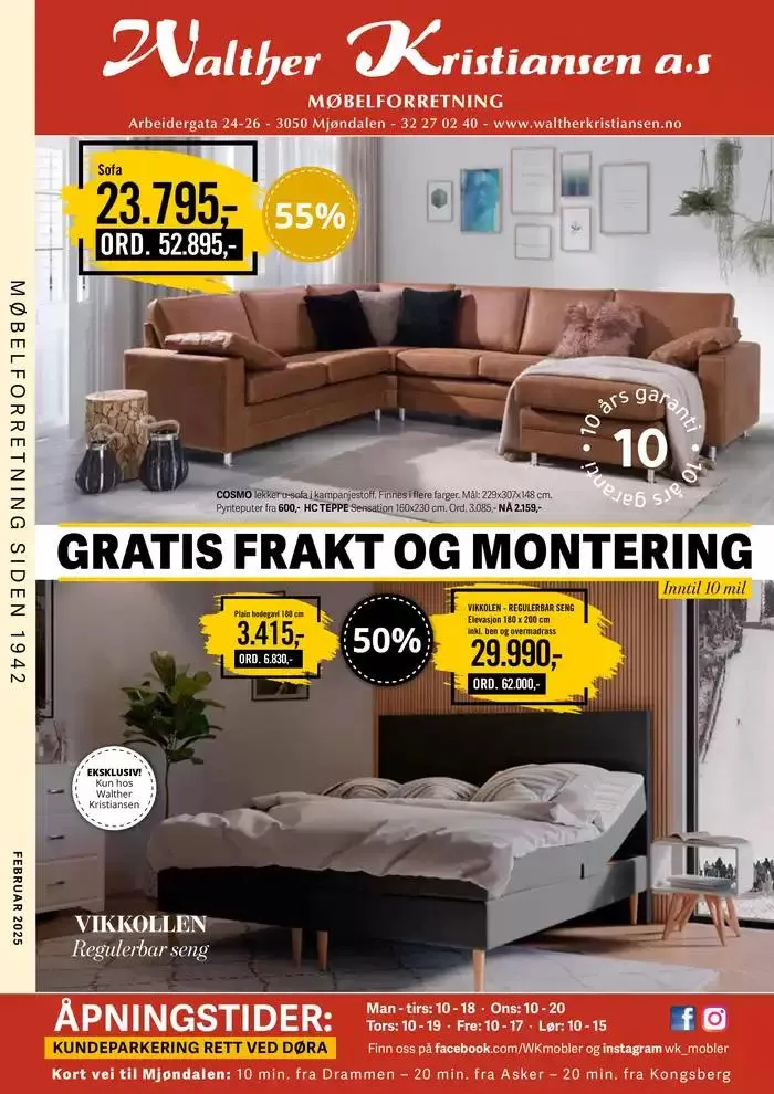 Gratis frakt og montering fra 28. februar til 14. mars 2025 - kundeavisside 1