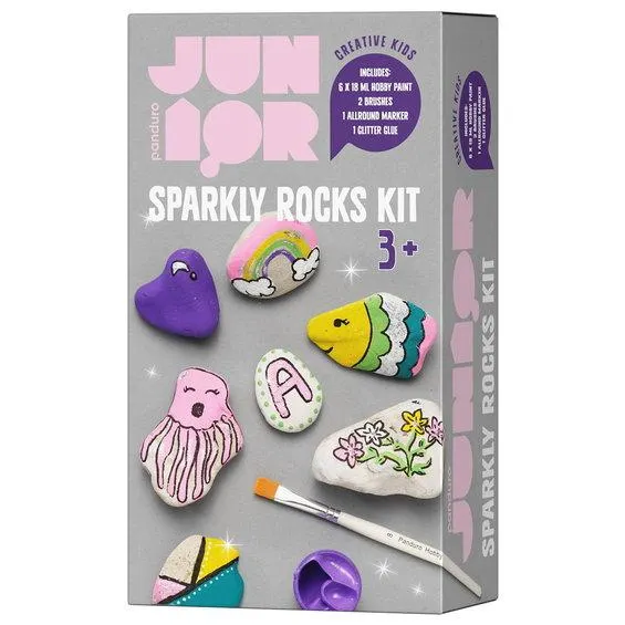 DIY-kit Male på stein - glitter