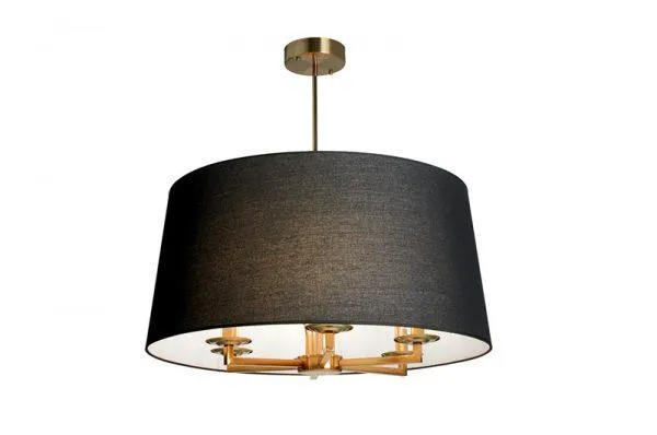 Taklampe Aruba D75cm 6armer gull sort skjerm