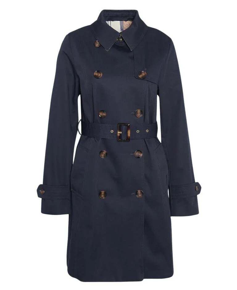 Short Greta Showerproof Trench Coat – Marine