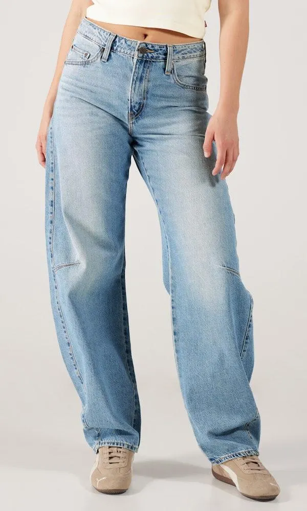 Baggy Dad Barrel Lys Blå Jeans