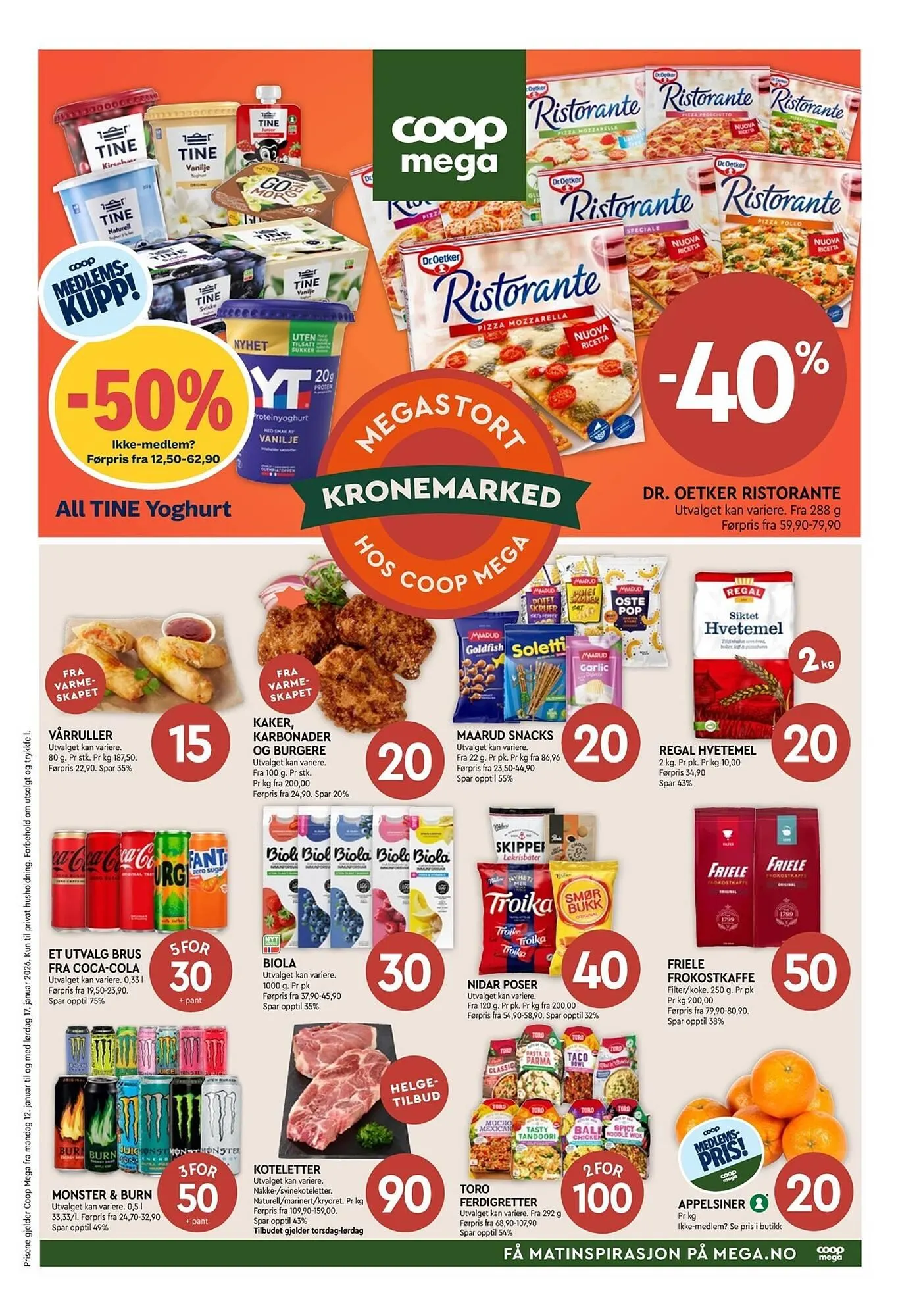 Coop Mega kundeavis fra 12. januar til 17. januar 2026 - kundeavisside 1