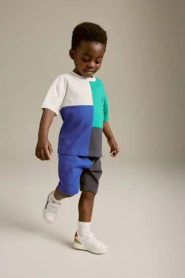 Short Sleeve Colourblock T-Shirt and Shorts Set (3mths-7yrs)