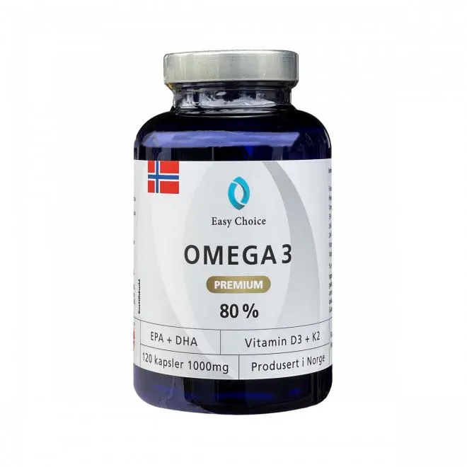 Easy. Choice omega 3 premium fiskeolje 80% 120 kapsler