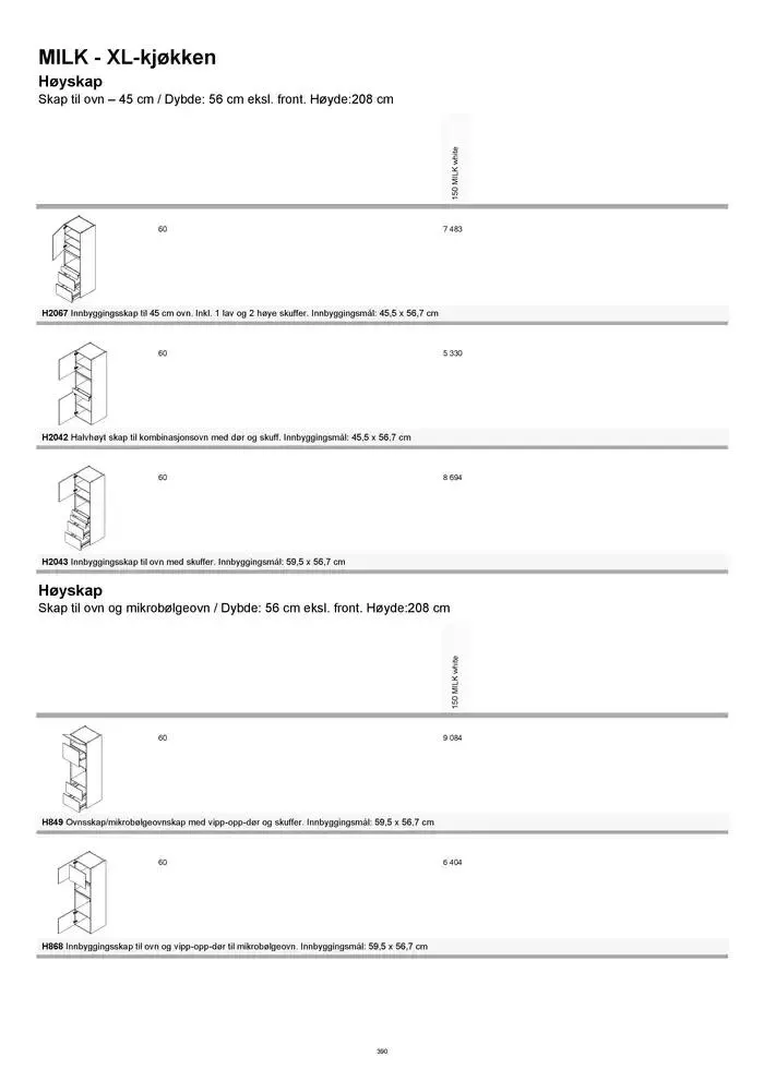 kvik kjøkken Prisliste. fra 1. januar til 31. desember 2025 - kundeavisside 390