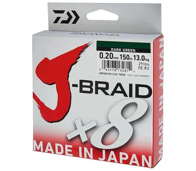 Daiwa J-Braid X8 Dark Green 0,13mm 300m