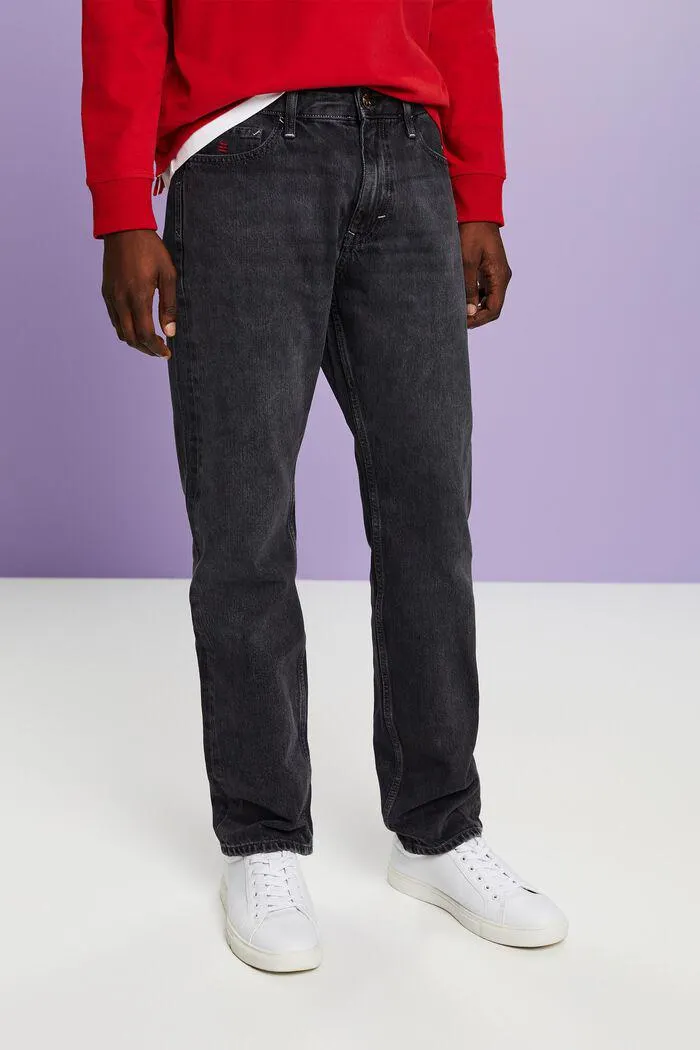Mid-Rise Straight Jeans