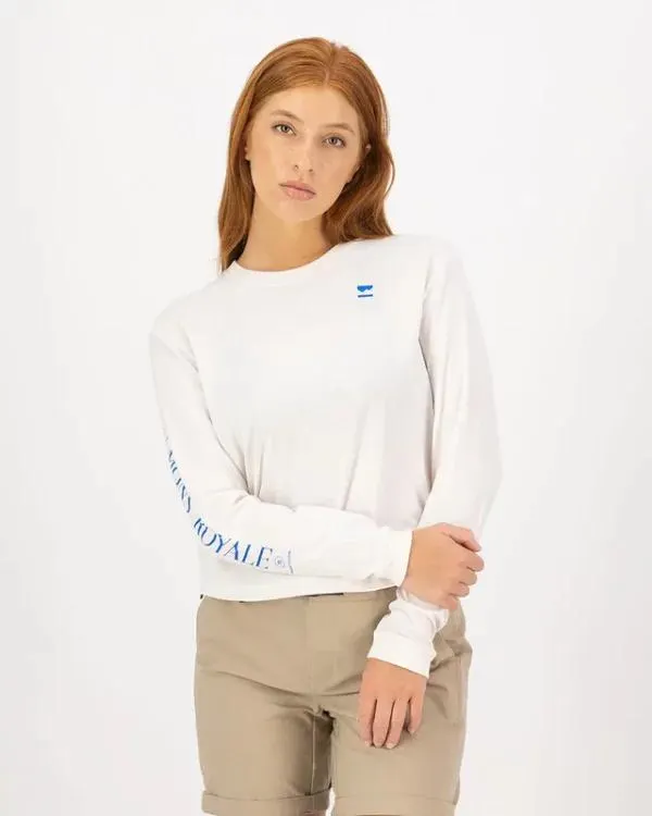 Mons Royale Yonder Merino Organic Cotton Long Sleeve Womens Vintage White