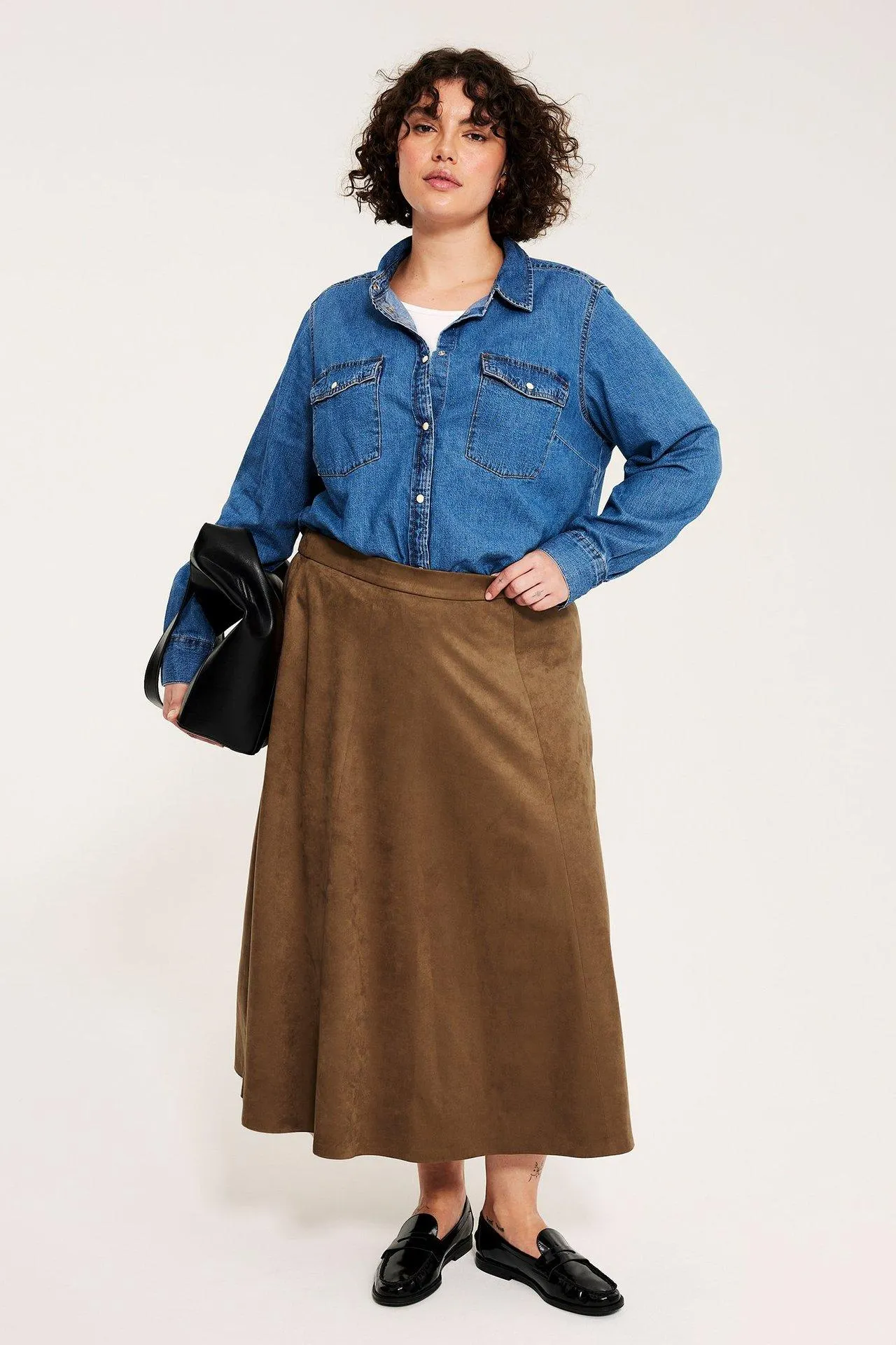 Skjørt i mokkaimitasjon