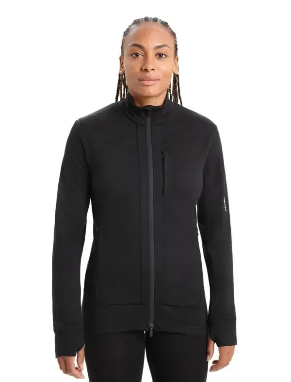 Icebreaker Womens Quantum Iii Ls Zip Black