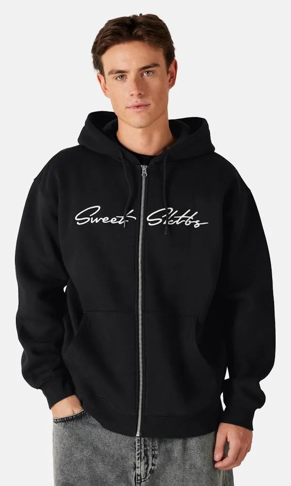 Brodert zip-hettegenser