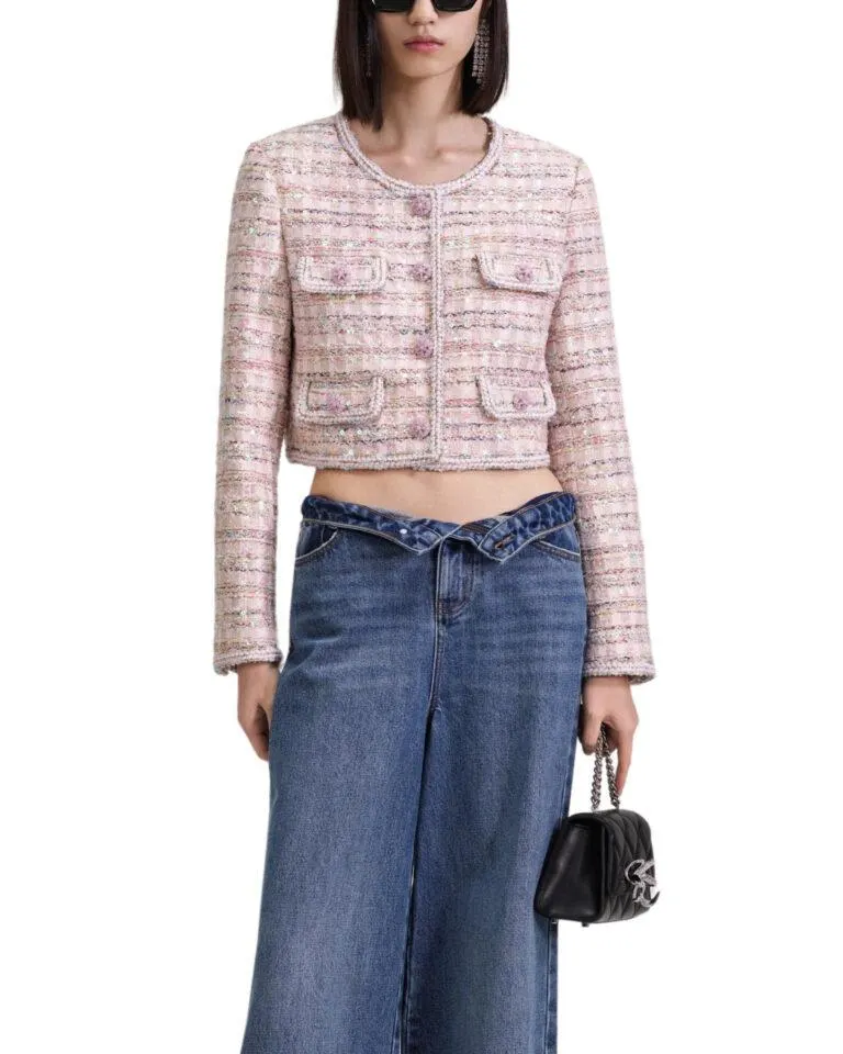 Sequin Boucle Jacket – Rosa