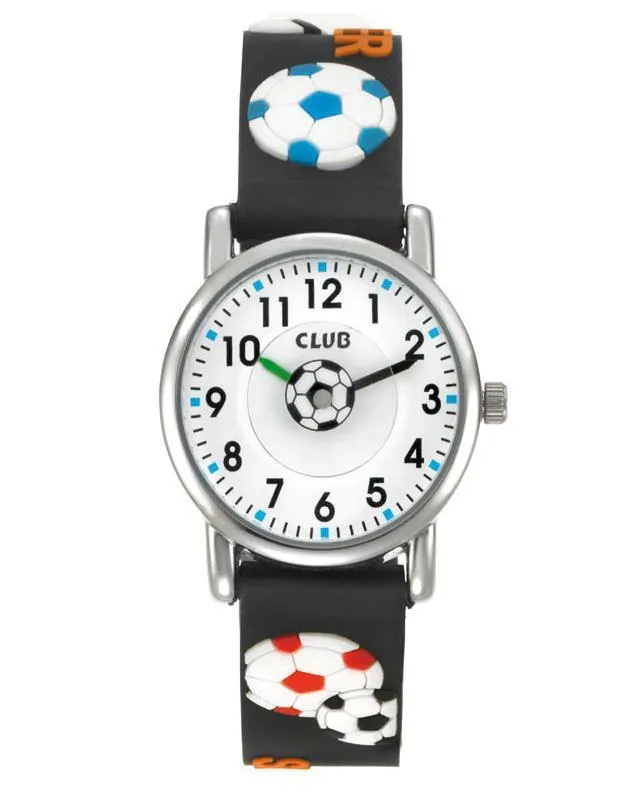 Barneklokke Sort Fotball