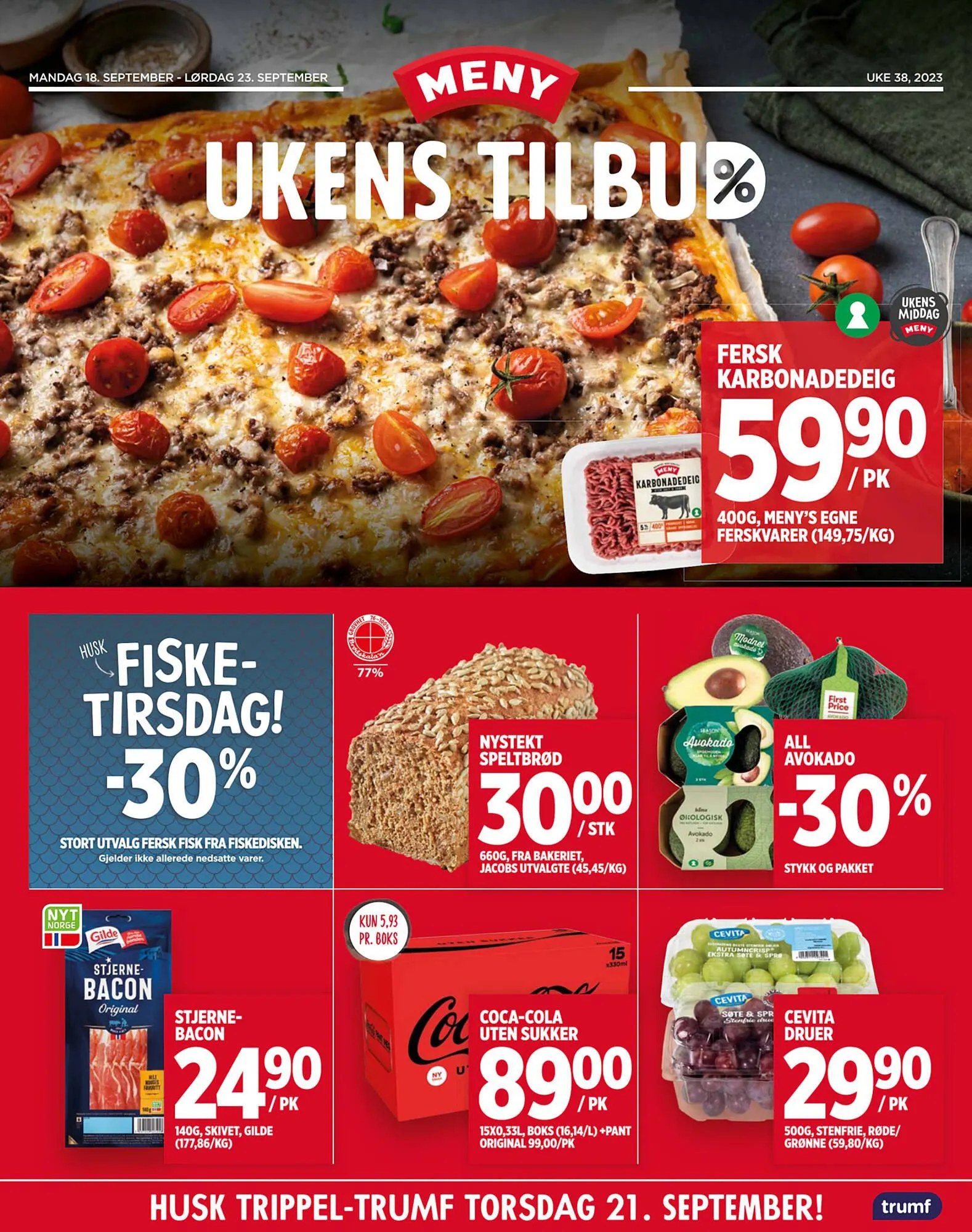 Meny Kundeavis fra 18. september til 23. september 2023 - kundeavisside 1