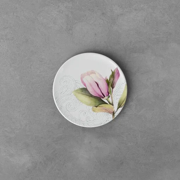 Quinsai Garden coaster, 11 cm diameter, white/multi-coloured