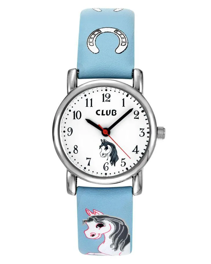 Club Barneklokke Hest Lys Blå Ø27