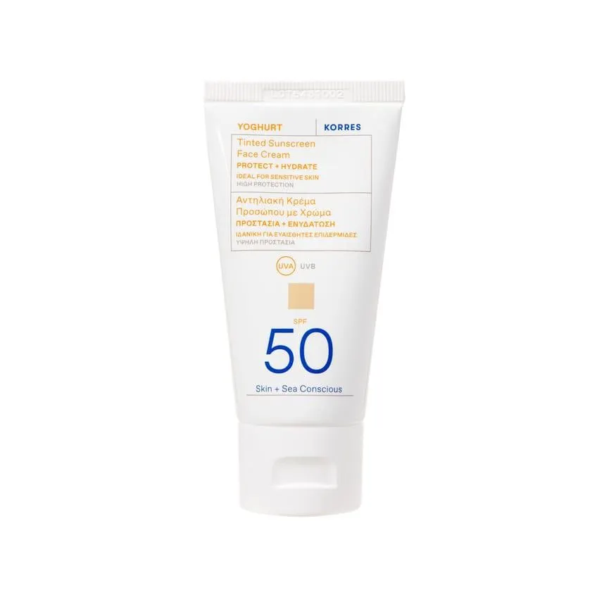 Korres Sun Yoghurt Tinted Sunscreen Face Cream SPF50 - 50ml