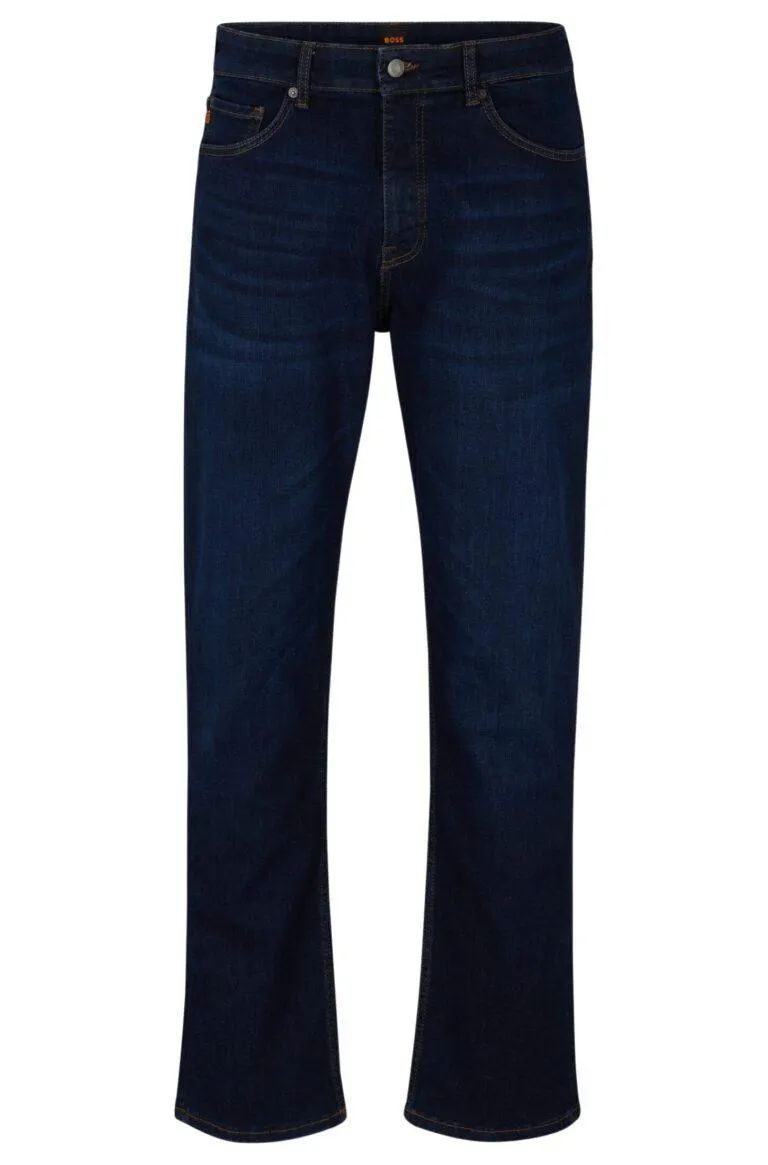 Relaxed-Fit Jeans In Blue Super-Stretch Denim – Mørkeblå