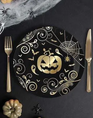 6 stk. Papptallerkener Spooky Pumpkin - 23 cm