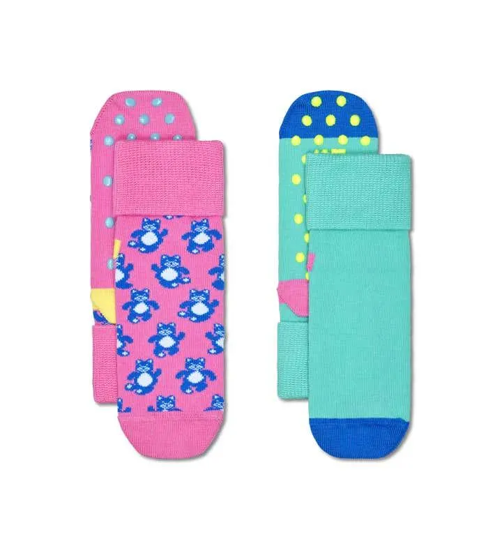 Kids 2-Pack Teddy Bear Anti-Slip Socks