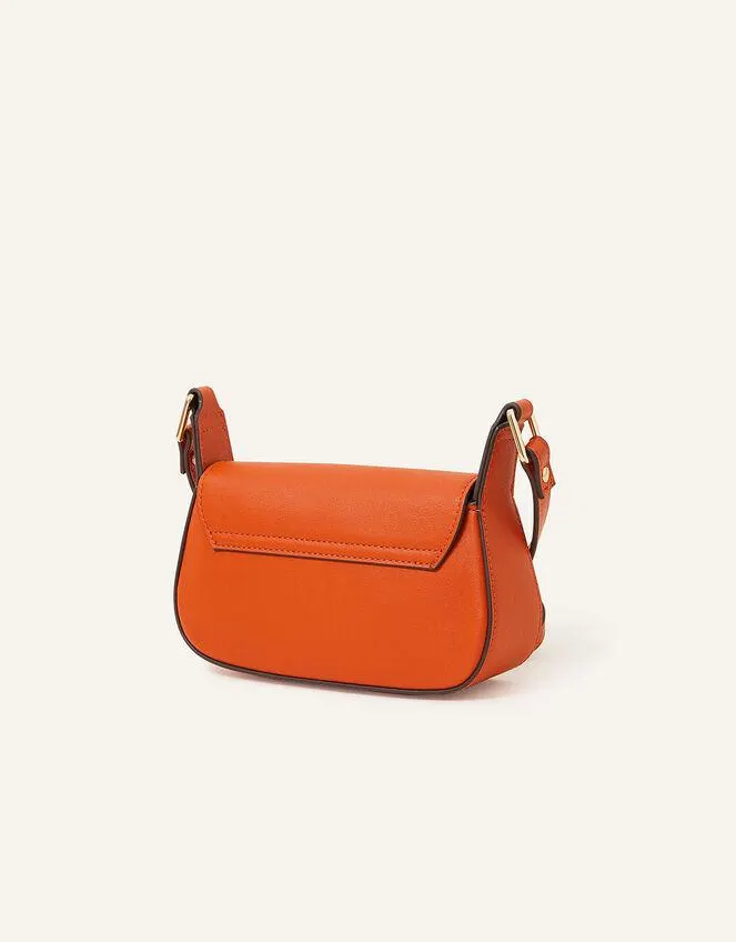 Small Saddle Cross-Body Bag Orange