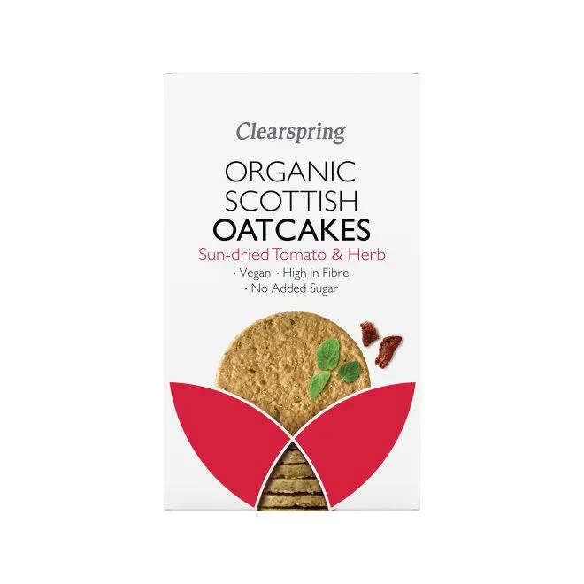 Clearspring havrekaker med soltørket tomat & urter 200 g