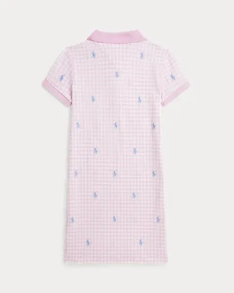 Gingham Polo Pony Mesh Polo Dress