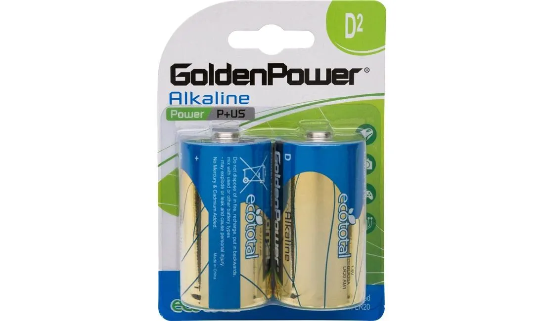 Alkaline batteri D LR20 2-pakk