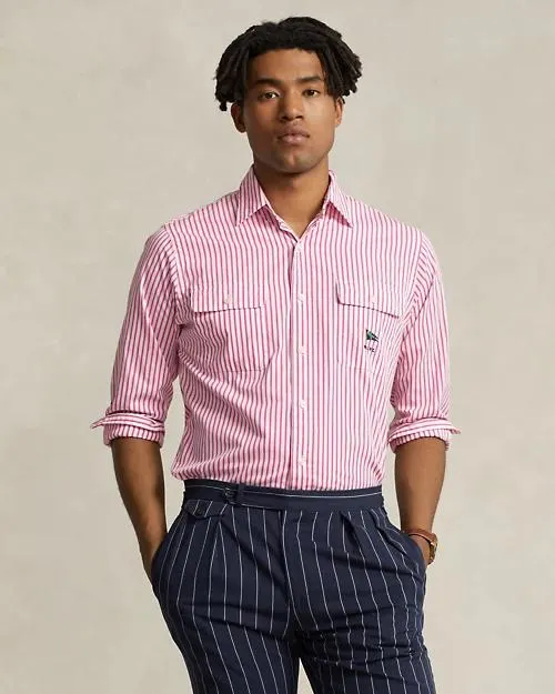 Classic Fit Striped Poplin Workshirt