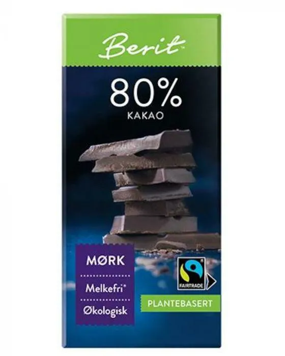 Berit Sjokolade 80% Kakao