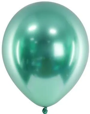 10 stk 30 cm - Grønne Glossy Mirror Ballonger