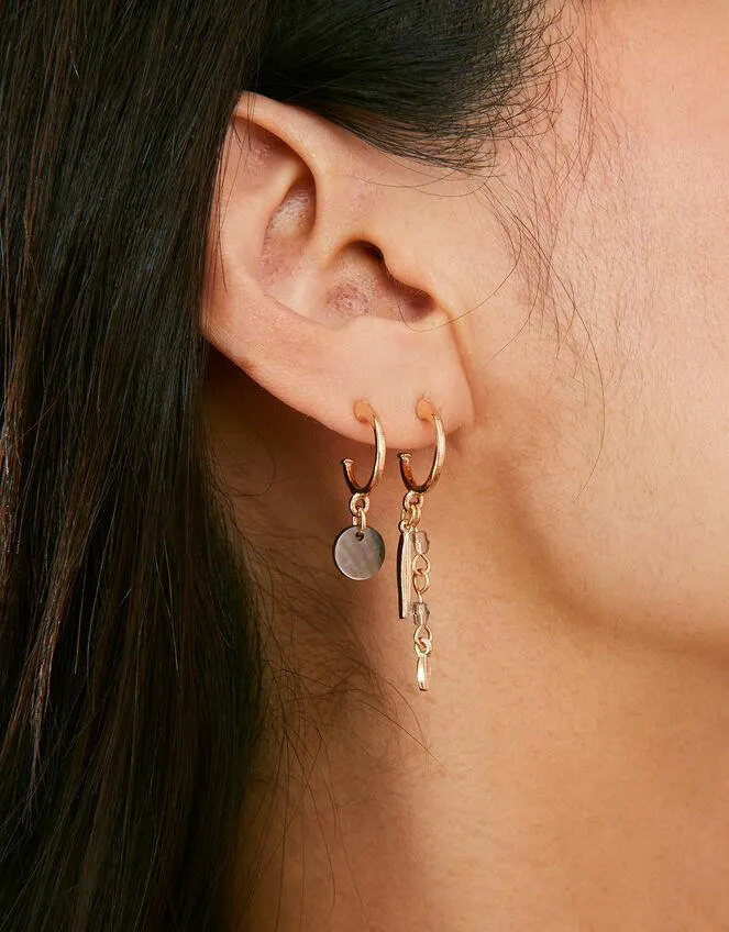 Pearlised Huggie Hoops Set of Three