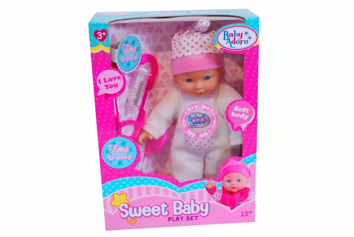 Baby Adore | Dukke Med Doktorsett | 32cm | 36m+